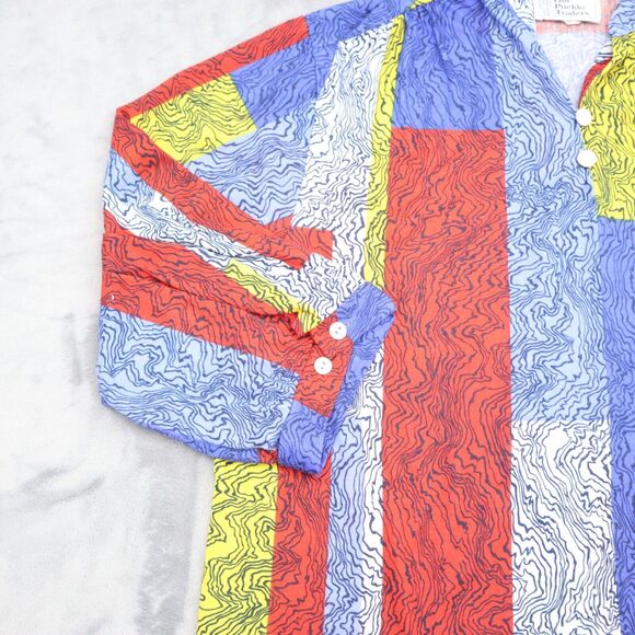 Old Pueblo Traders Shirt Womens M Multicolor Quarter Sleeve Blouse Button Collar - Picture 7 of 16